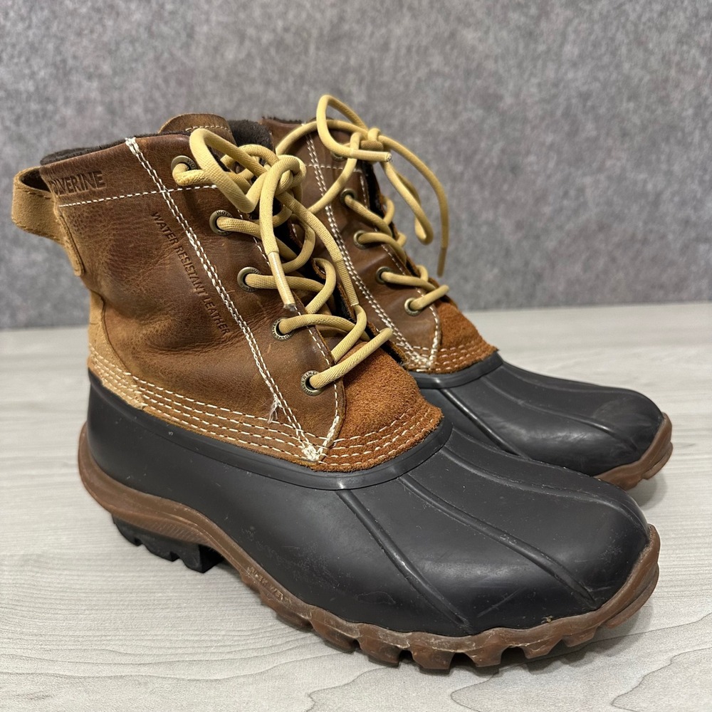 Wolverine Torrent Duck Boots Womens 9 Brown Black Waterproof Leather Rain‎